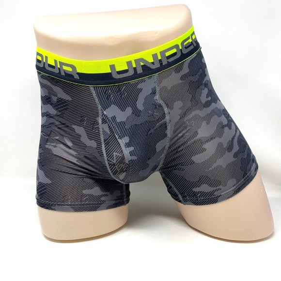 🌿Sale🌿 Under Armour 2 Pack Boys Boxerjock® Original Series Camo Gray Yellow - Picture 4 of 9
